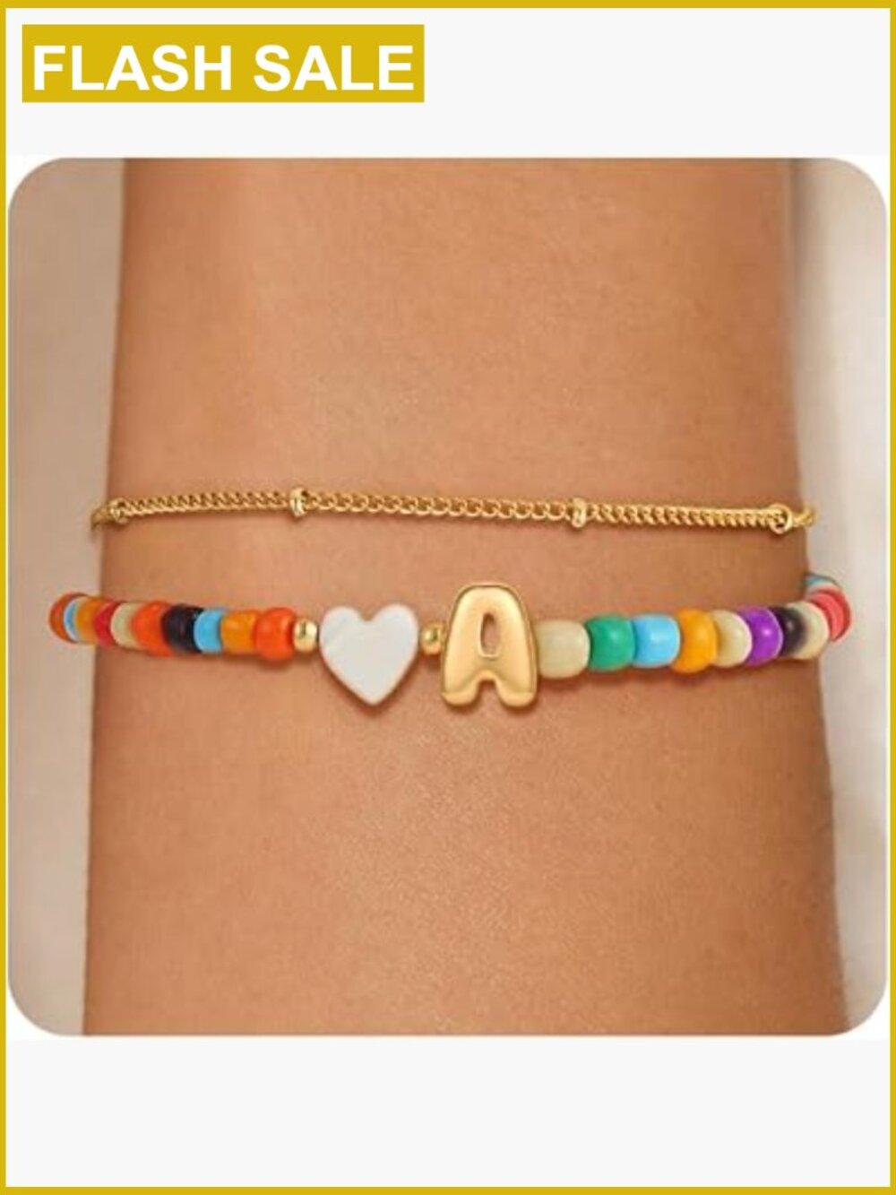 14K Gold Plated Initial Charm Bracelet Dainty Letter Bracelet Summer Jewelry